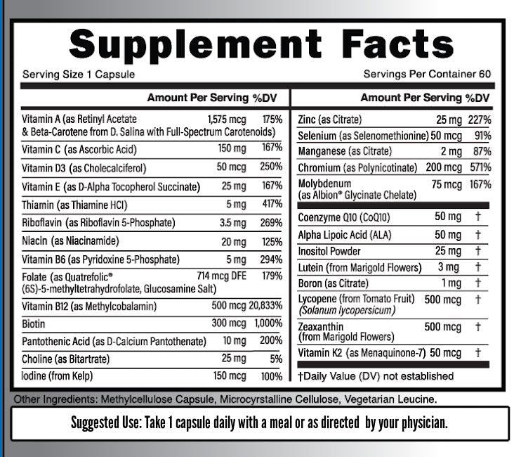 Methylated Multivitamin for Adults - 60 Capsules