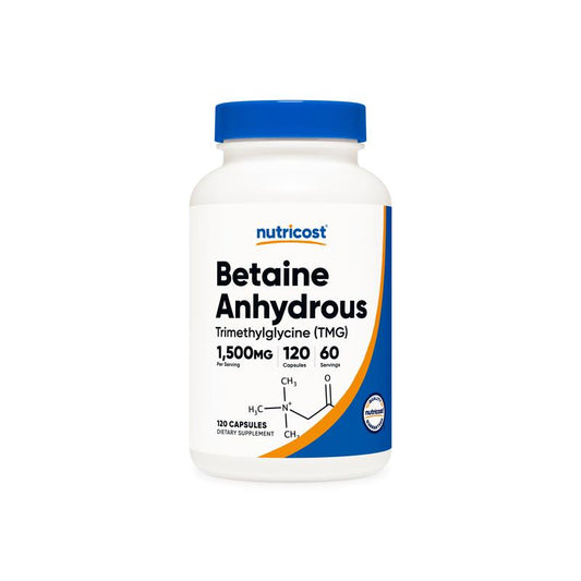 Betaine Anhydrous (TMG) 1500mg, Blood Pressure Support – 180 Capsules
