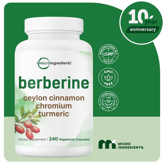 Berberine HCl Metabolic Support 1200 mg - 240 Capsules