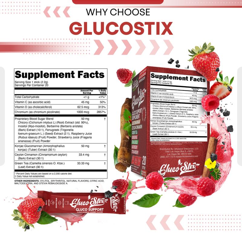 Gluco Stix Glucose Support - 20 Sticks